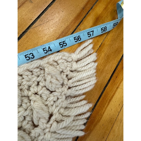 Boho Vintage Crochet Knit Fringe Shawl - Picture 7 of 7